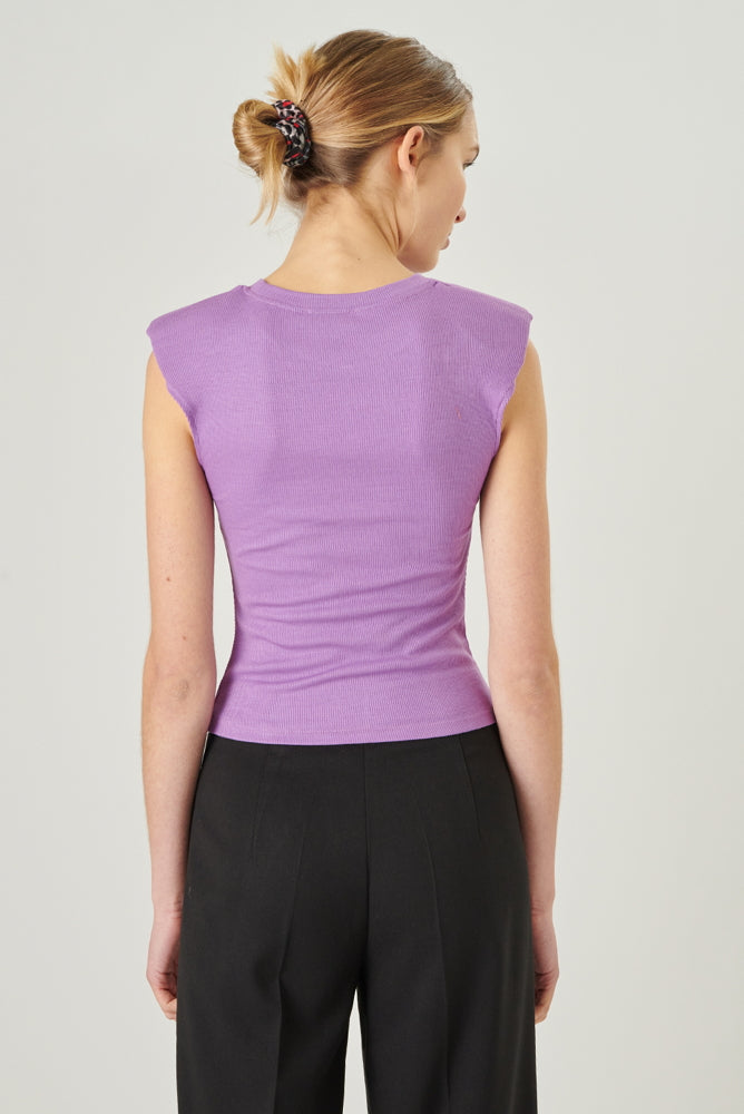 Shirt lila mit Raffung