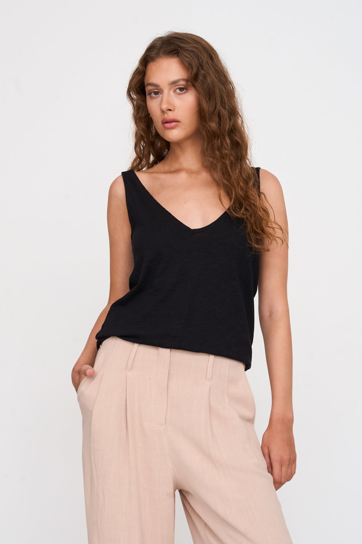 Top aus Baumwoll-Leinen-Mix