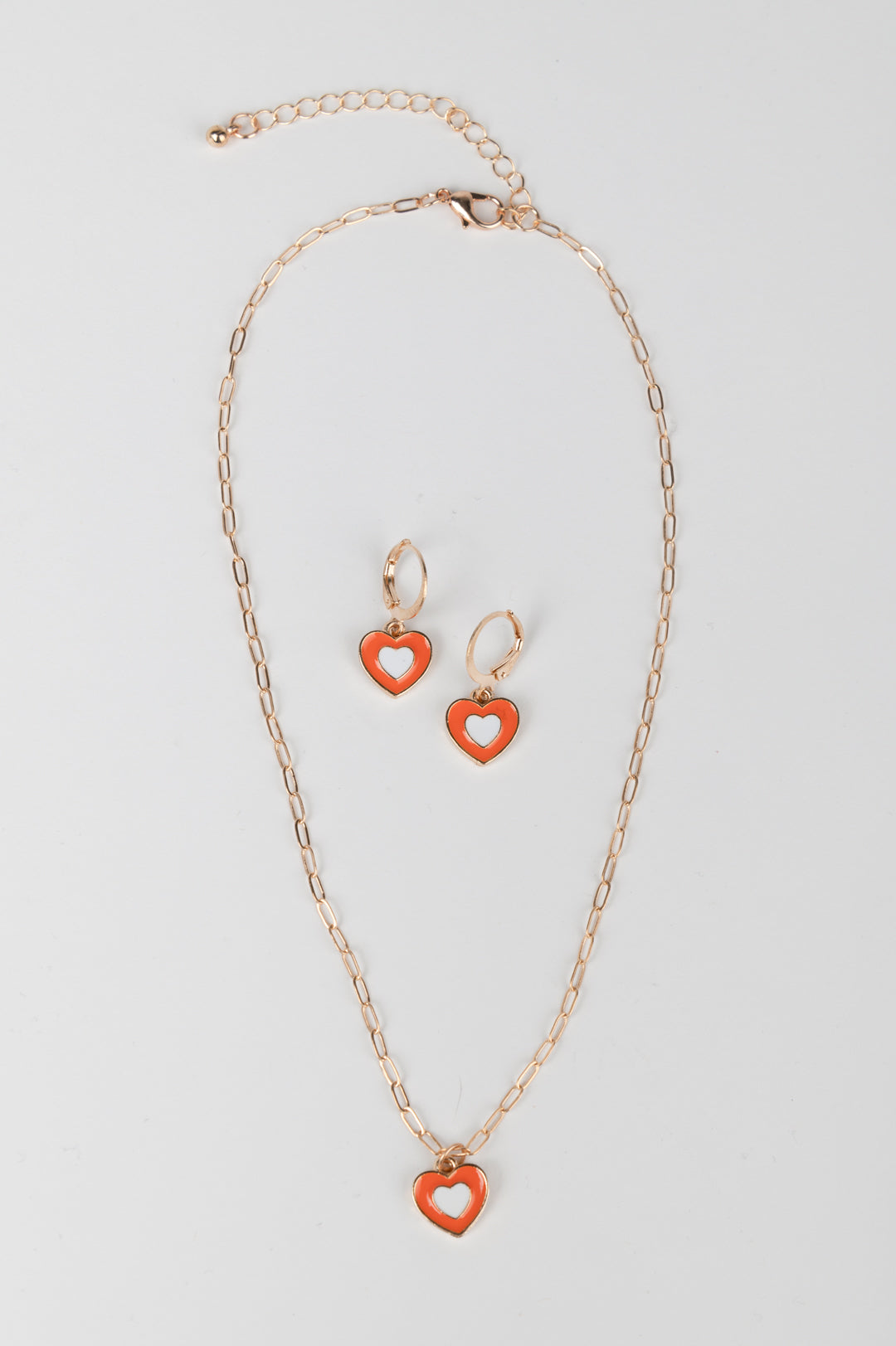Kette Ohrring Set mit Herzanhänger
