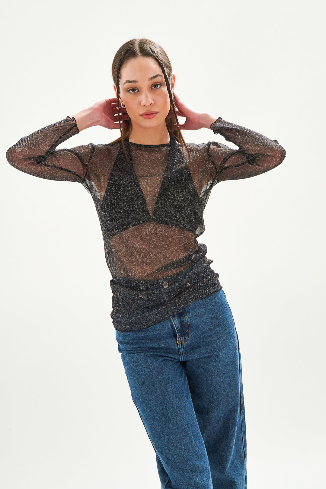 Top mit Glitzerdetails