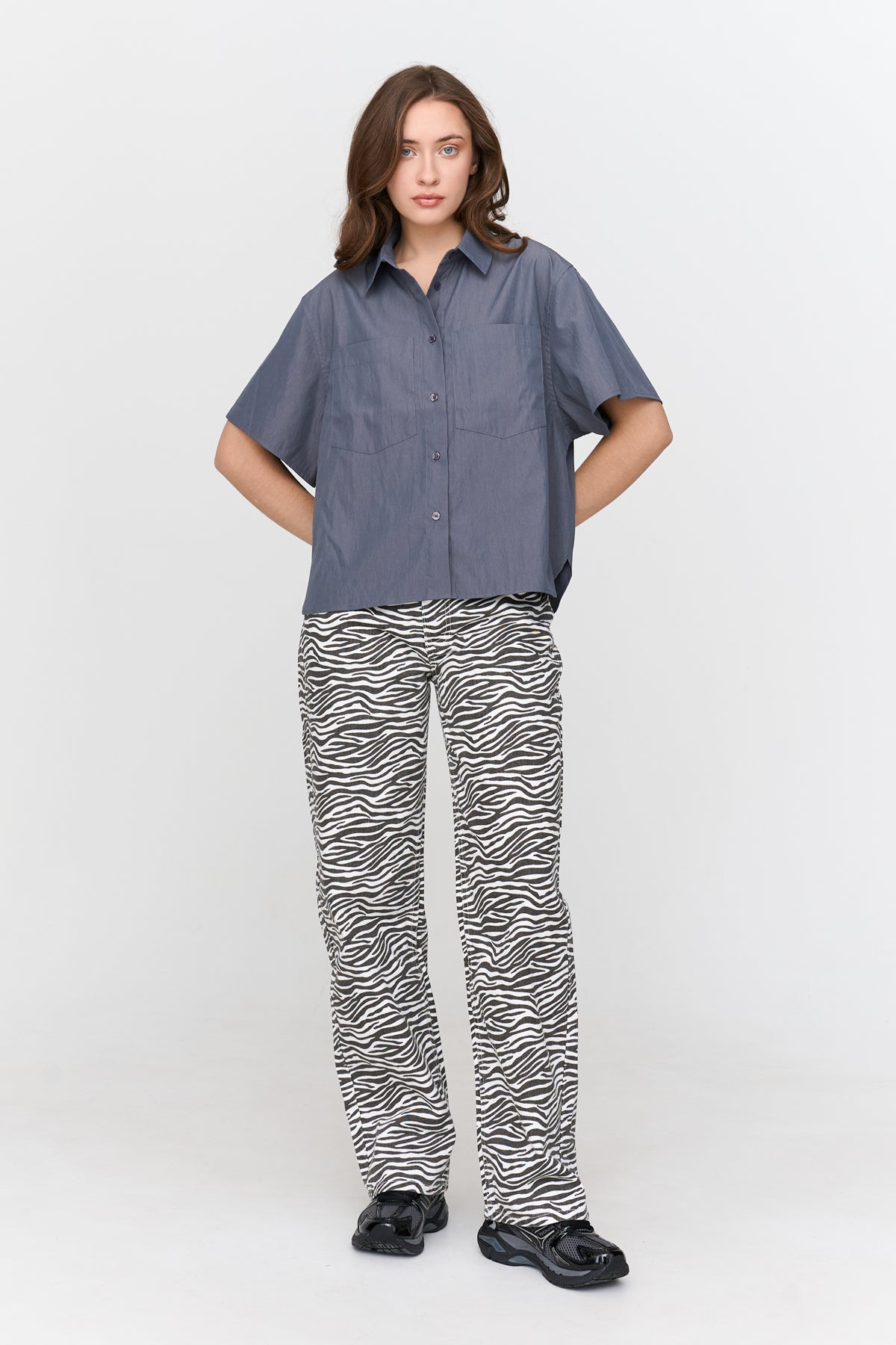 Bluse in Grau