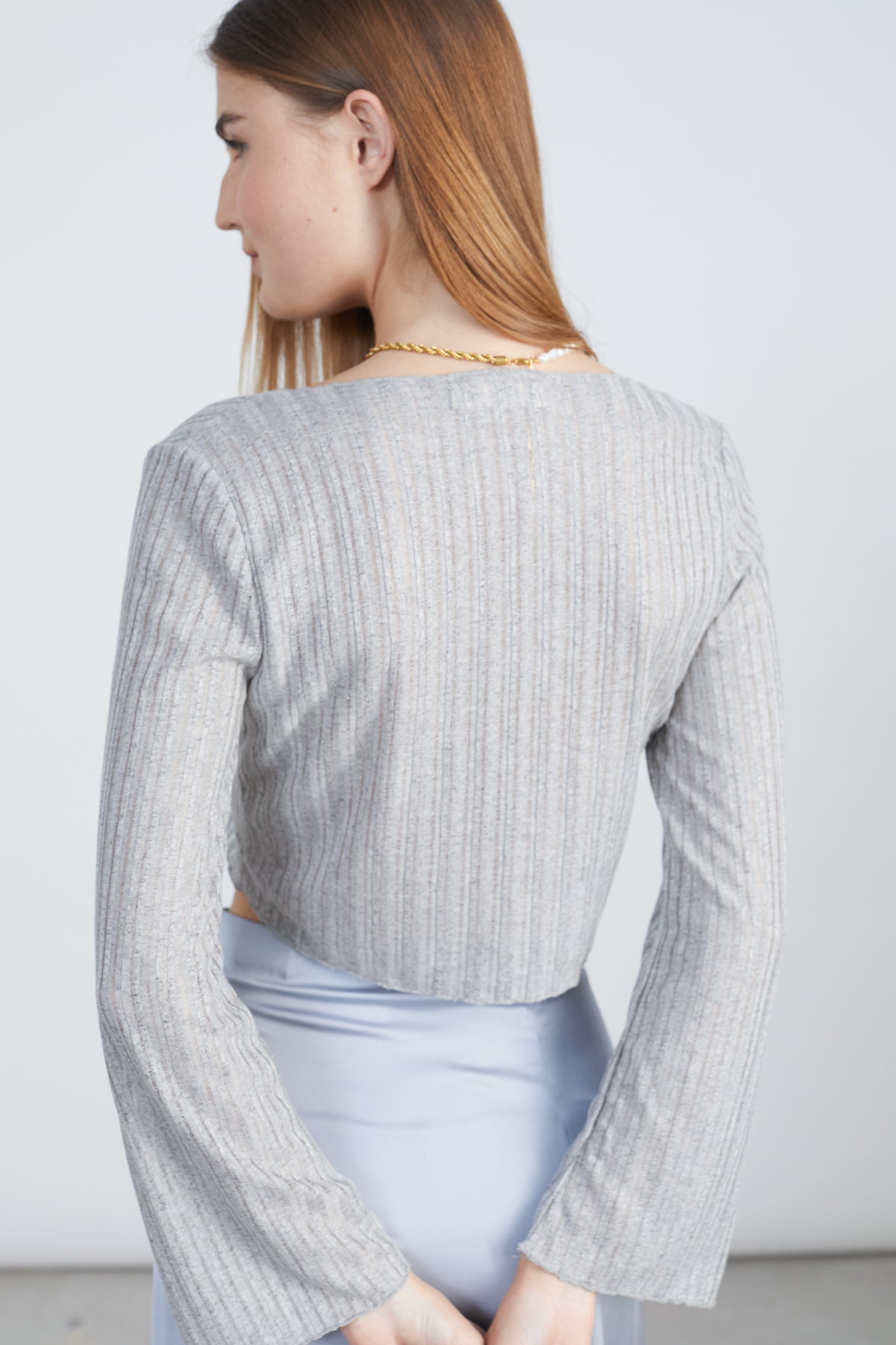 Cardigan grau meliert