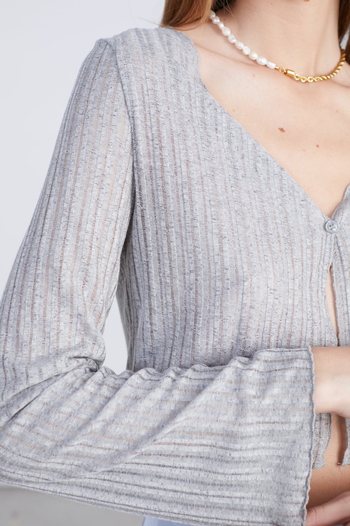 Cardigan grau meliert