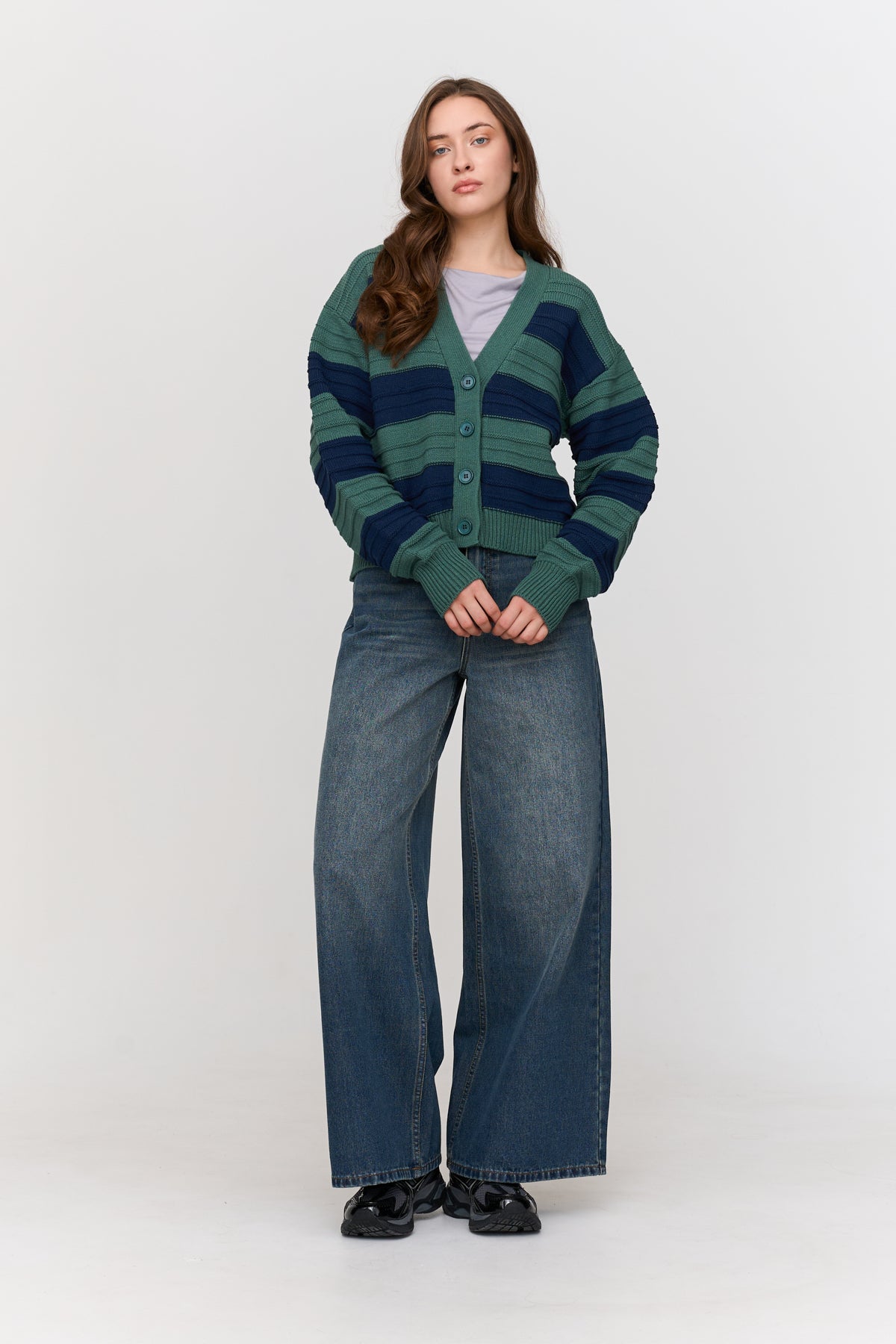 Cardigan gestreift
