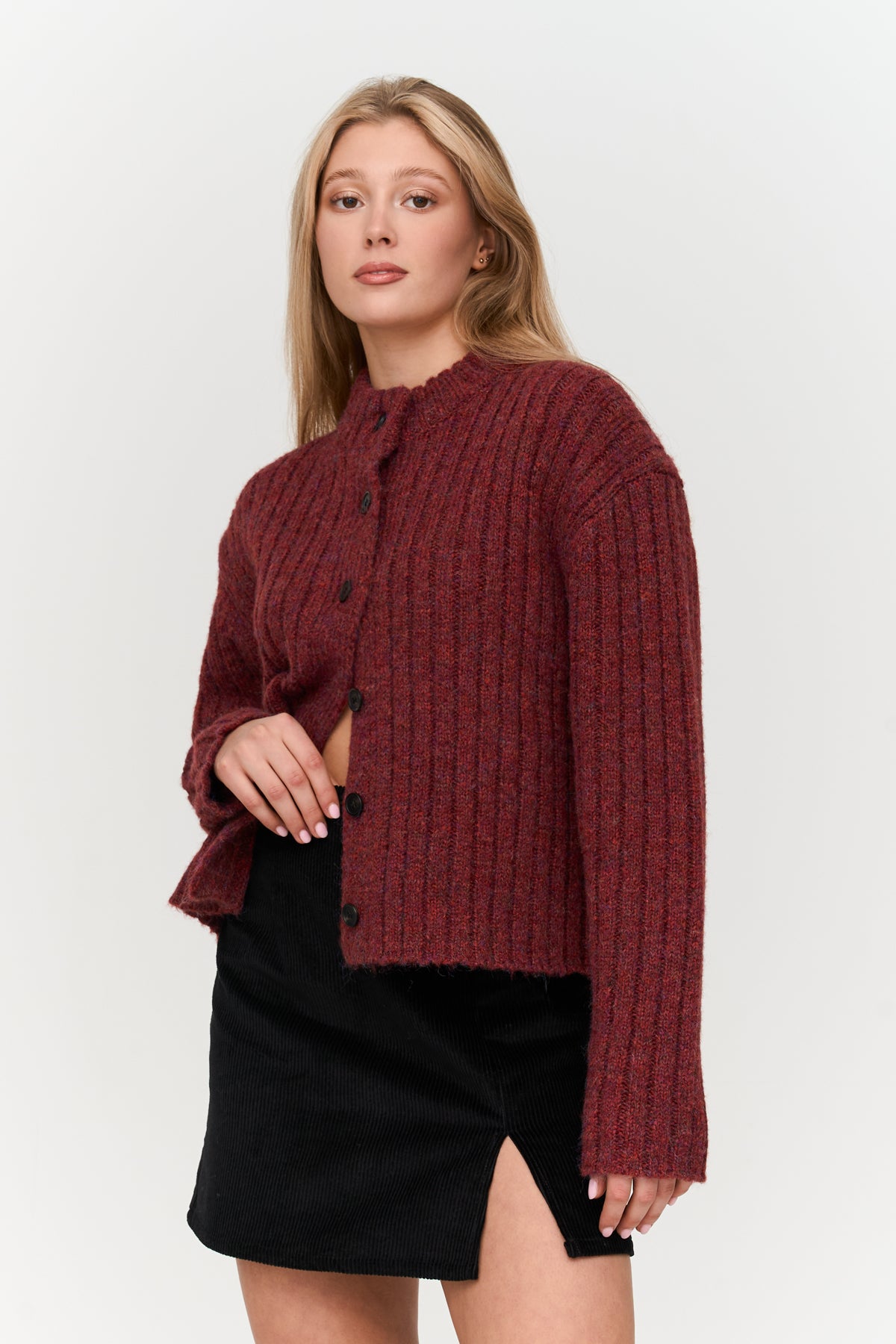 Cardigan in Bordeaux