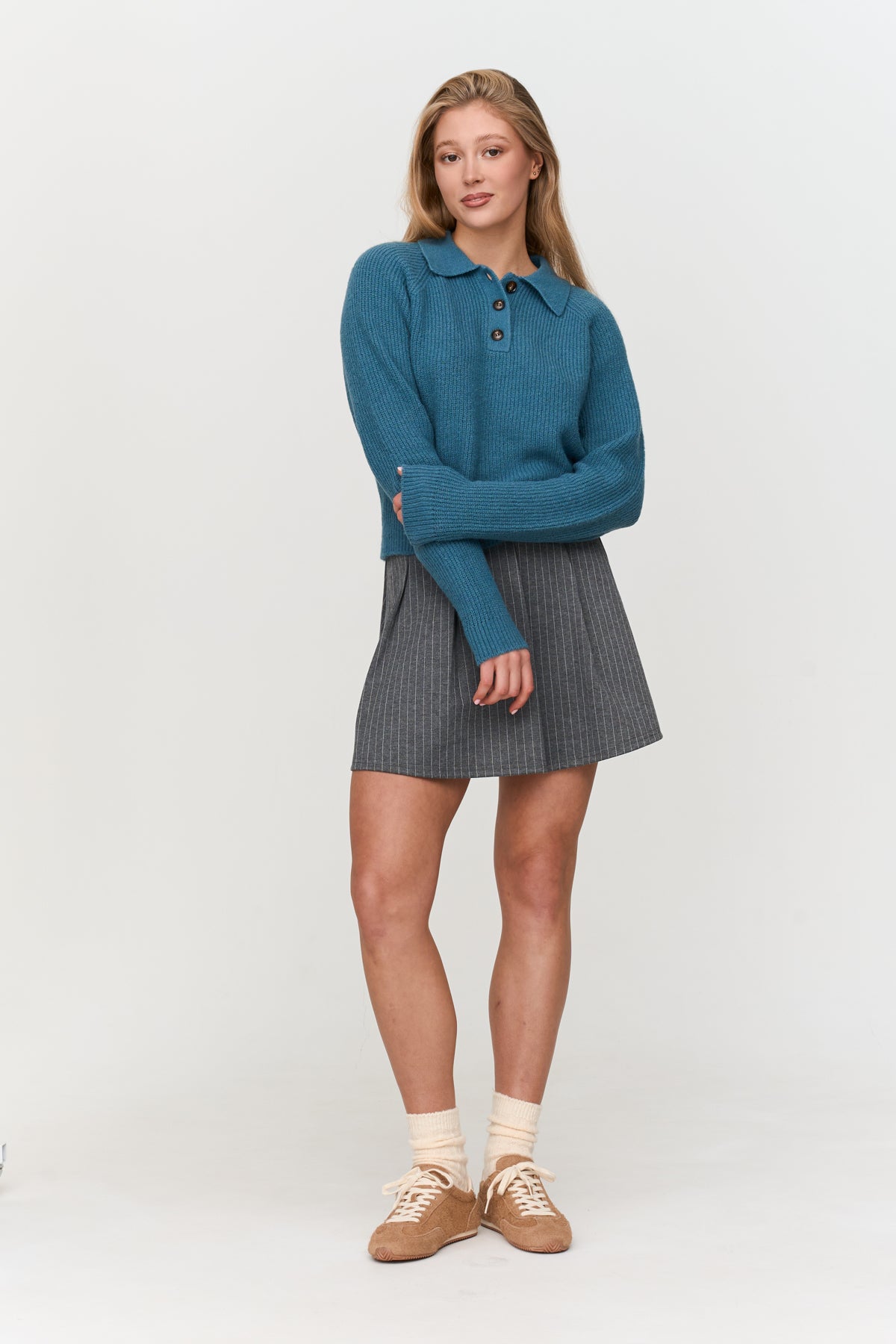 Pullover in Petrol