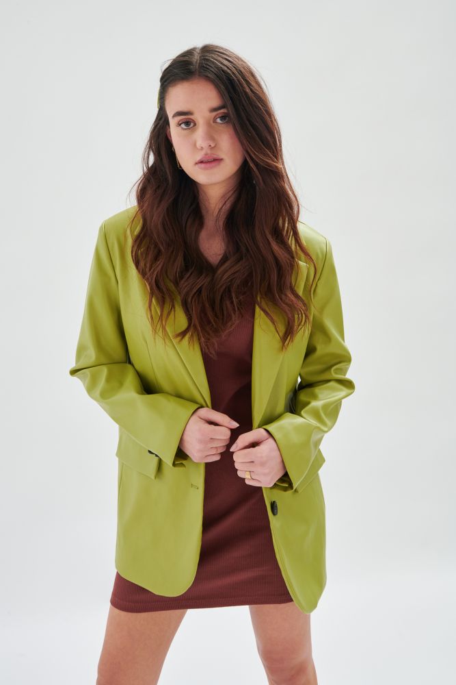 Jacke in Lederoptik