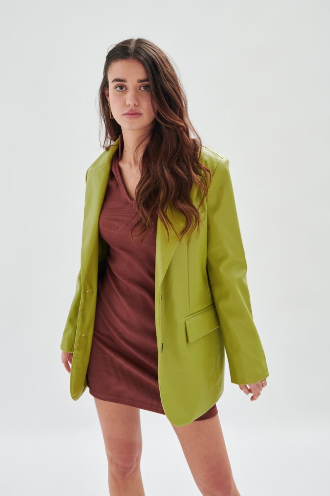 Jacke in Lederoptik