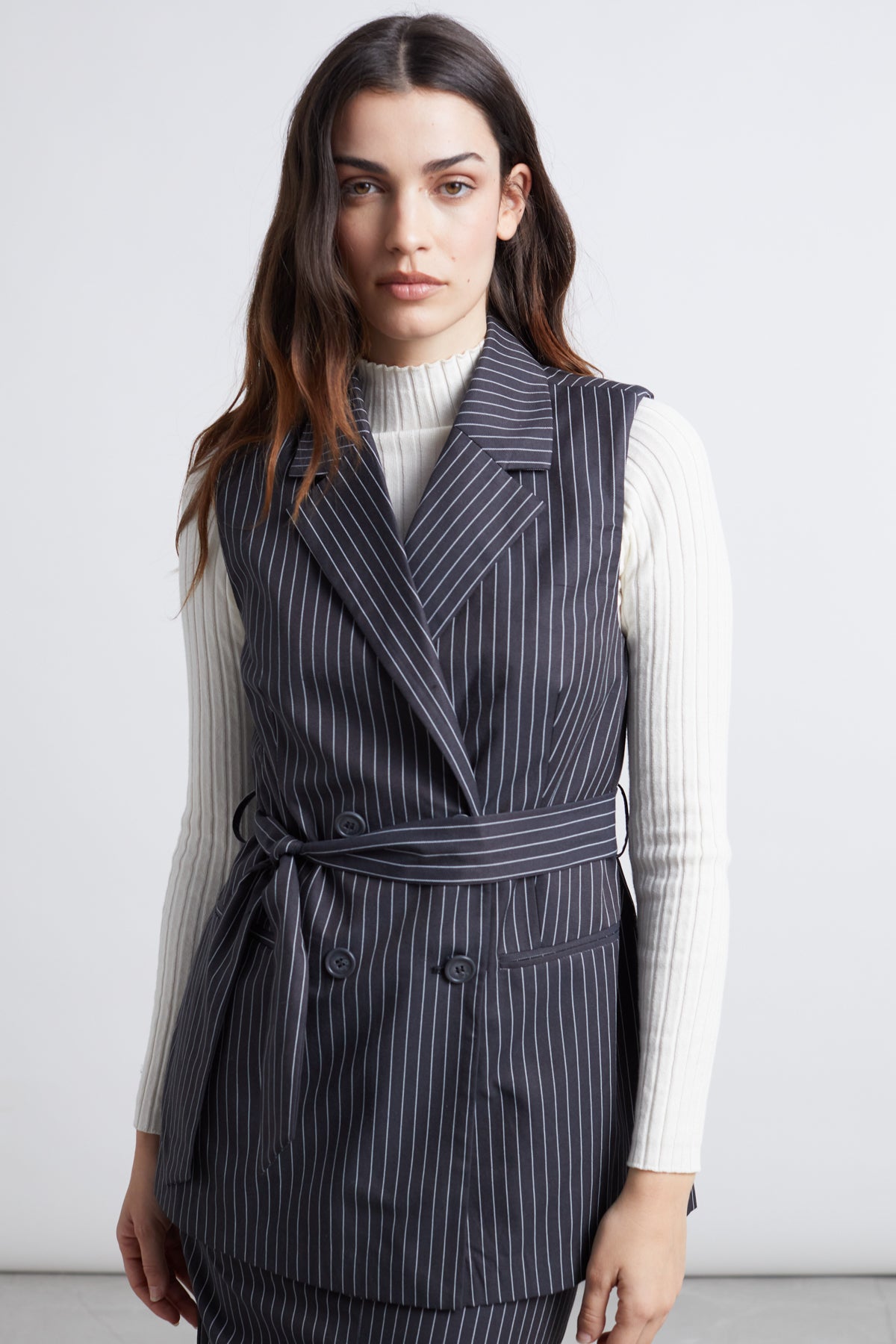 Blazer mit Nadelstreifen