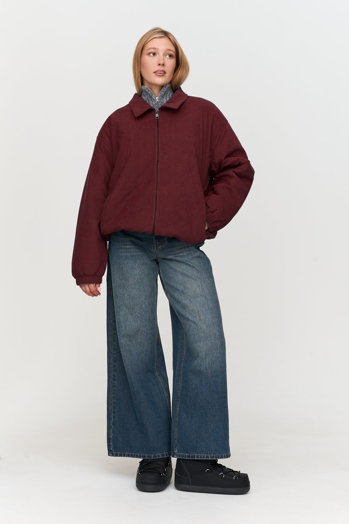 Jacke in Bordeaux