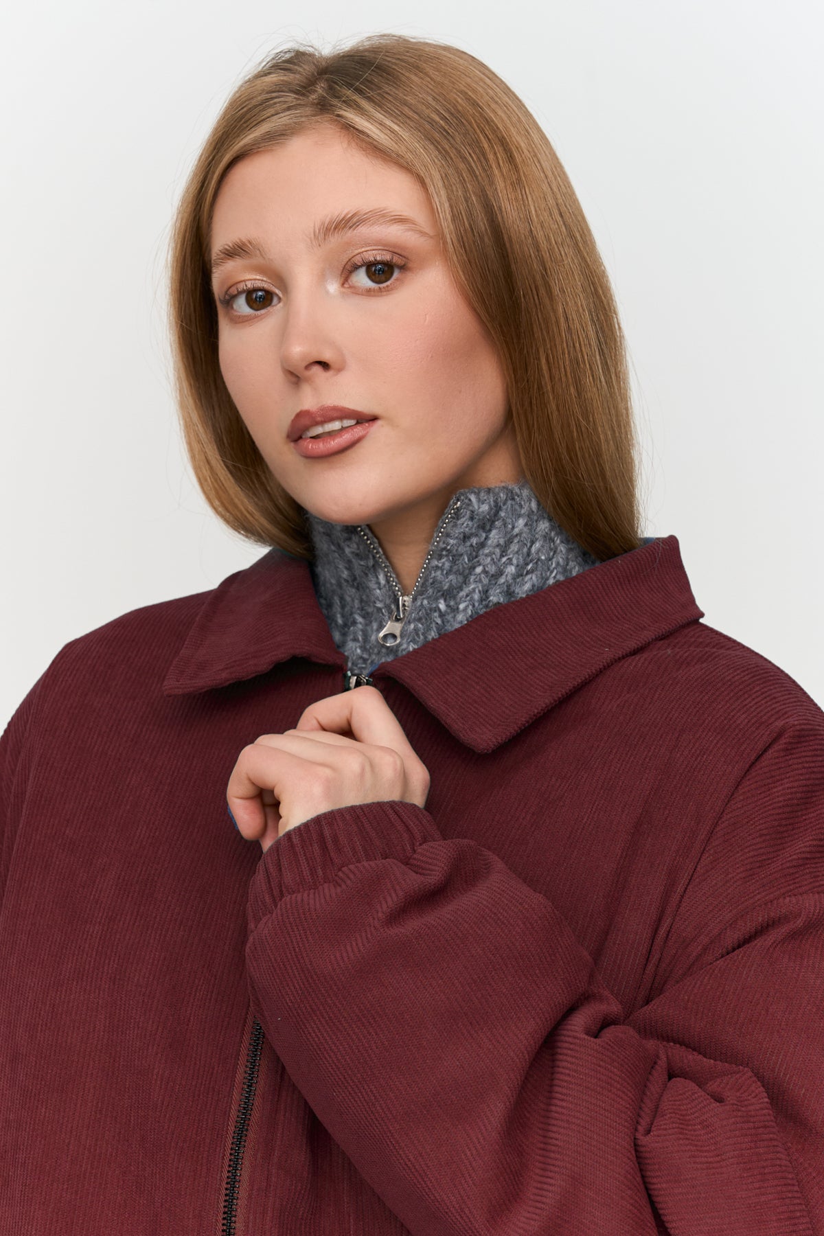 Jacke in Bordeaux