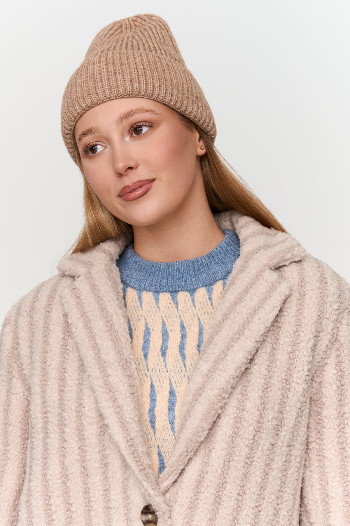 Mantel Aus Teddy-Stoff