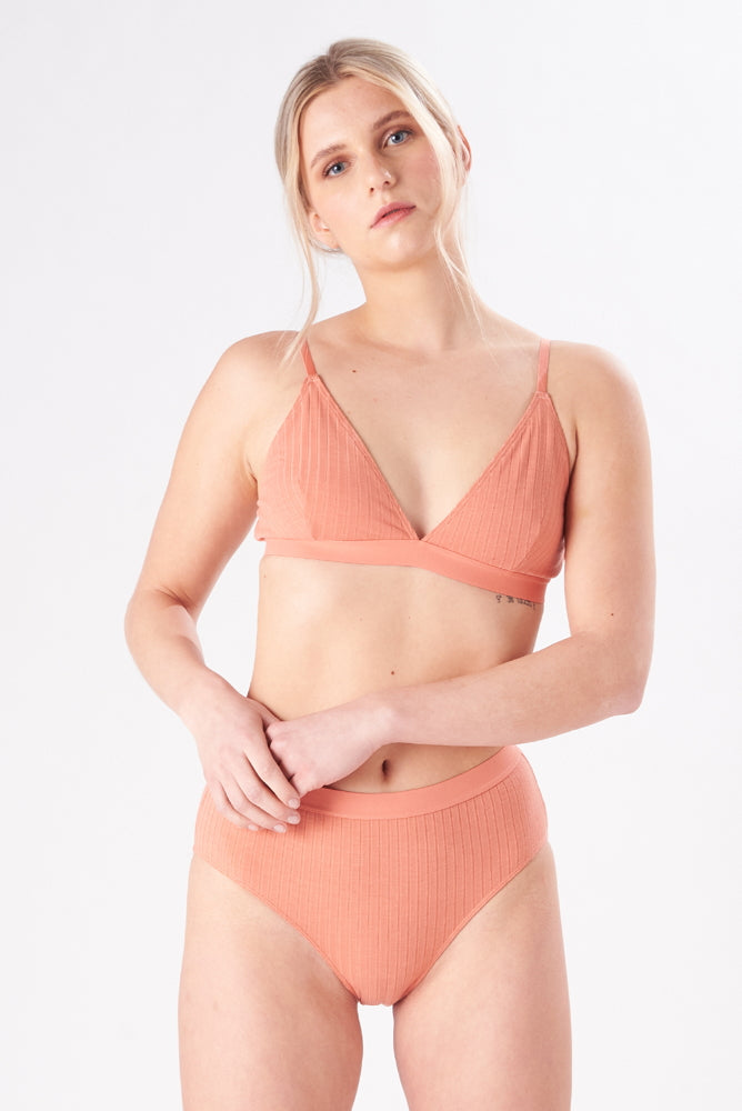 High Waist Slip  in hellem braun