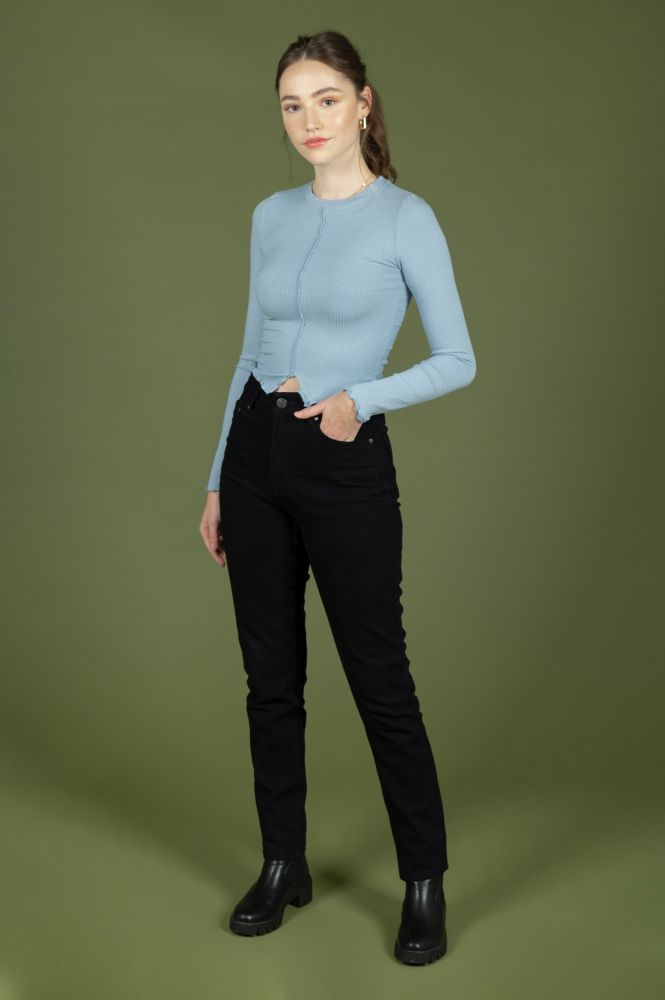 Slim Mom Jeans -WET FLOOR High Waist Mom-Jeans aus Biobaumwolle