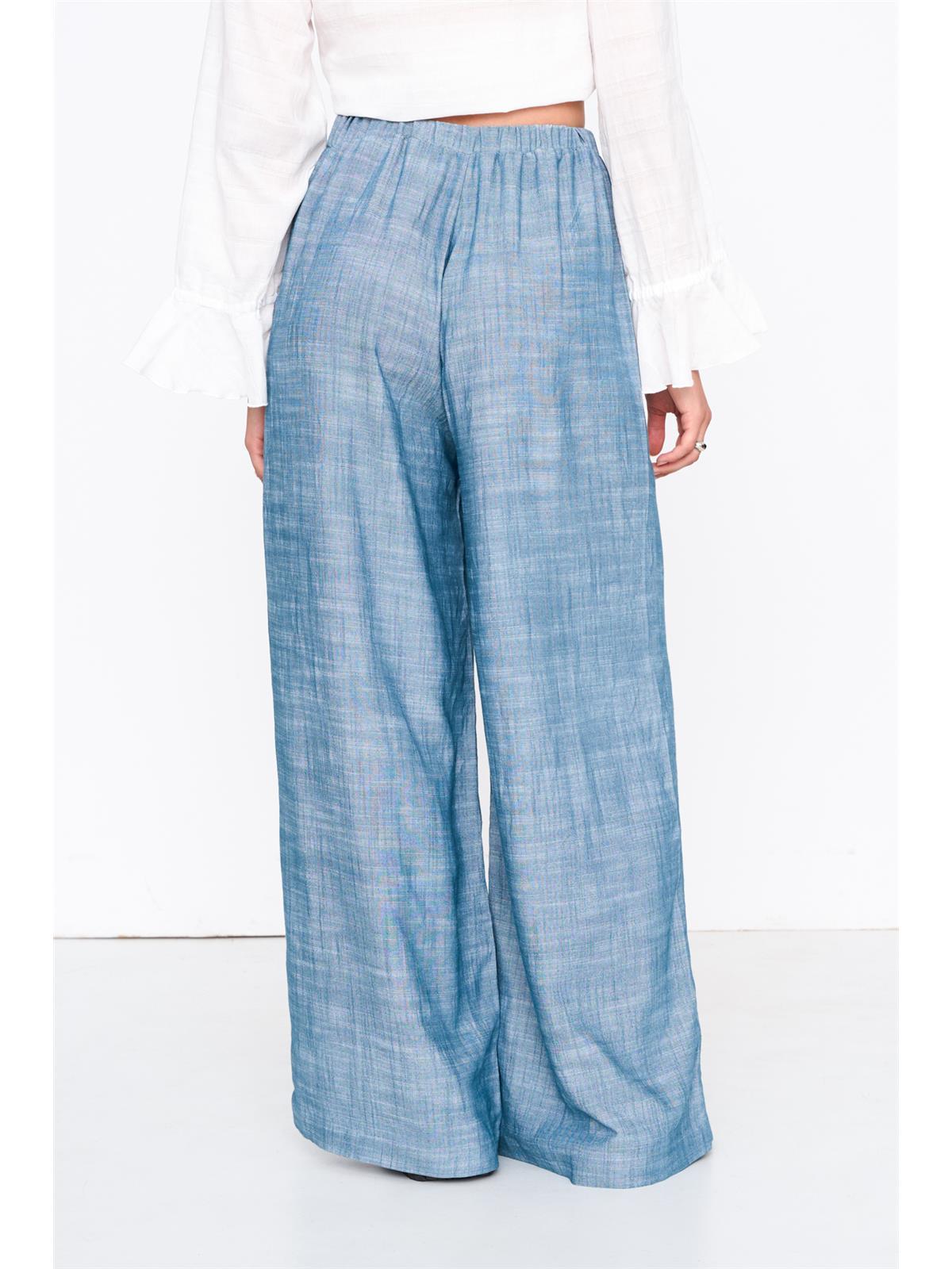 Hose aus Viskose-Leinen-Mix