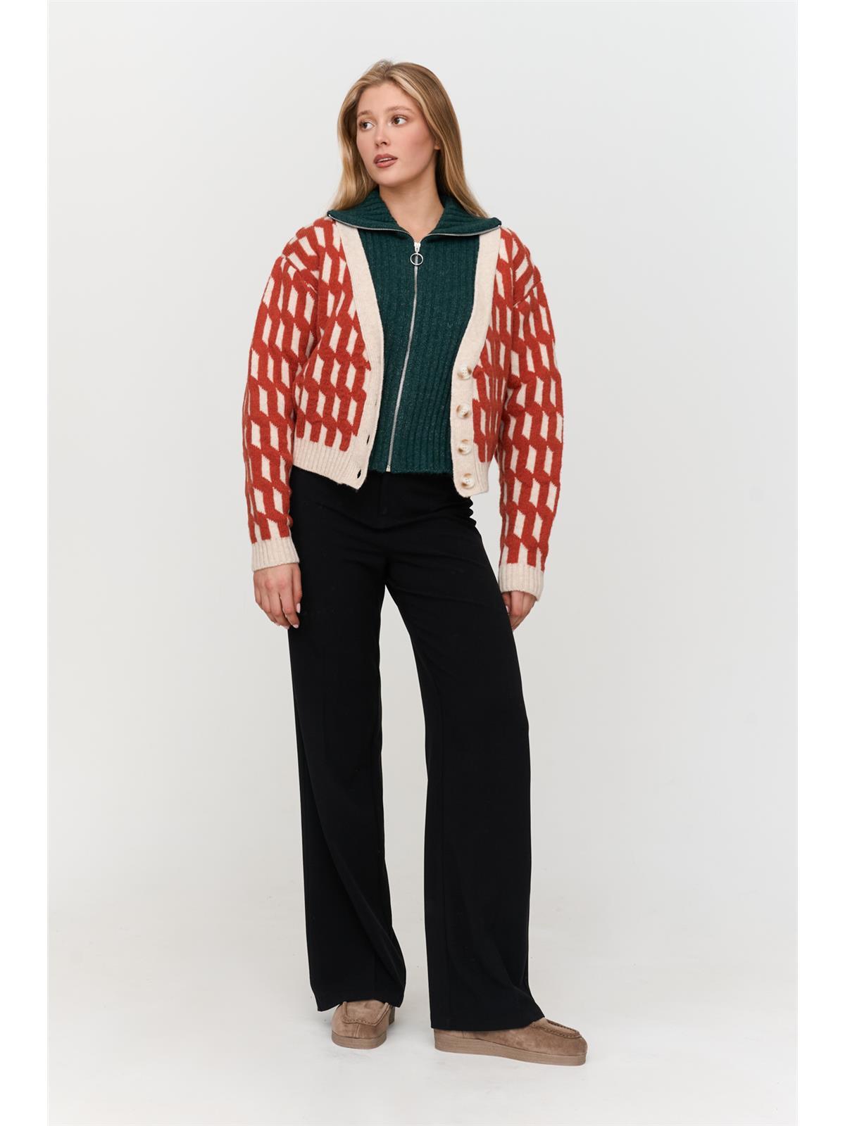 Cardigan gemustert