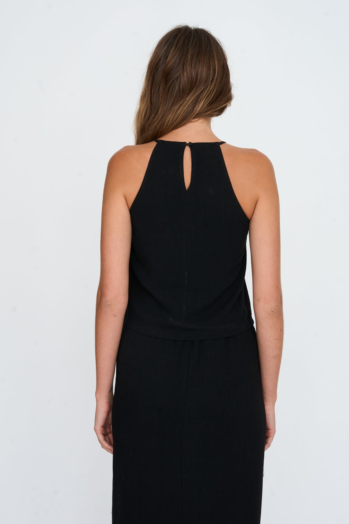 Top aus Viskose-Leinen-Mix