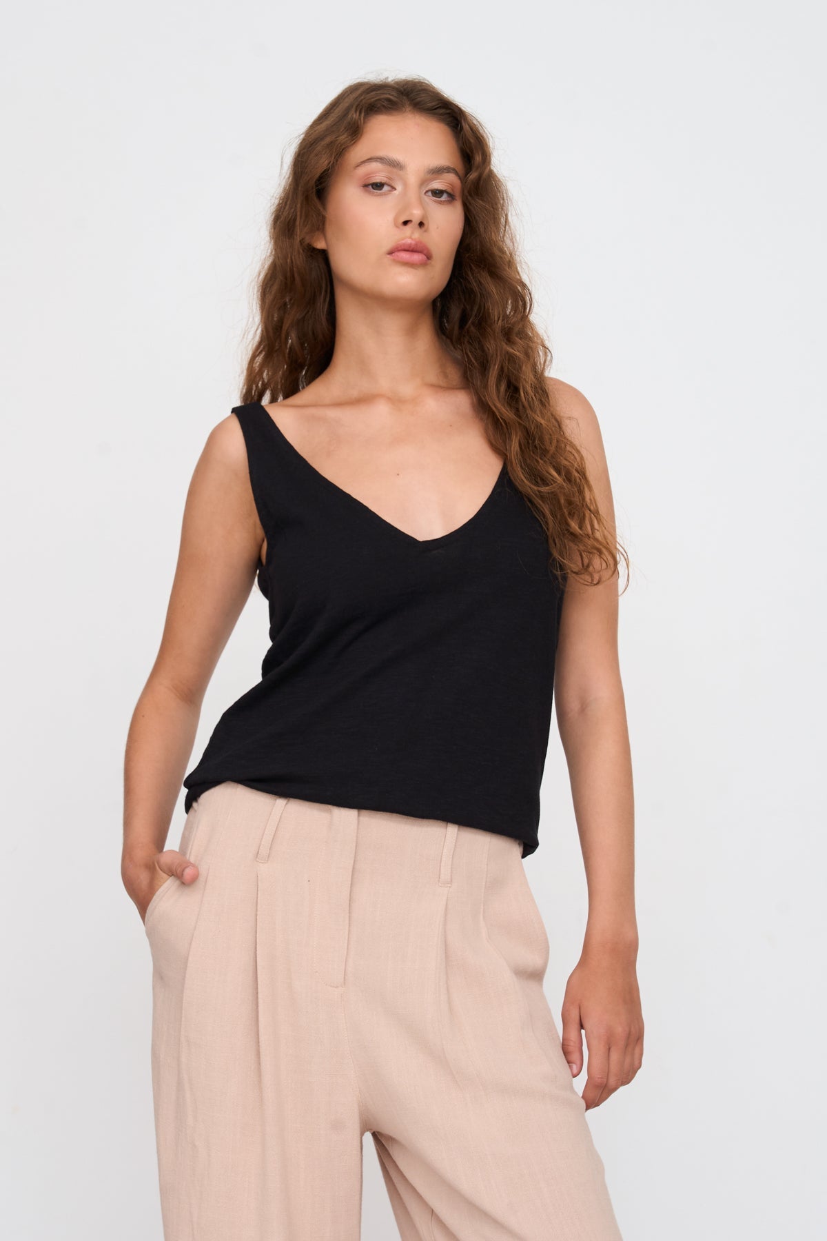 Top aus Baumwoll-Leinen-Mix