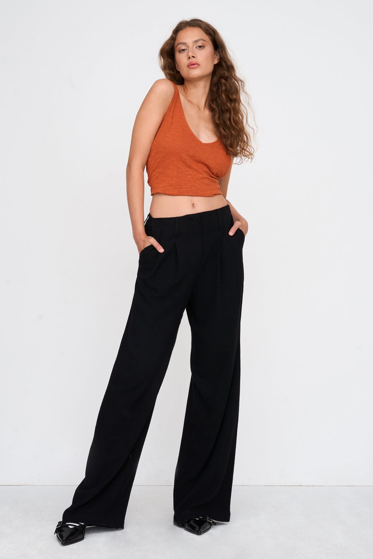 Top aus Baumwoll-Leinen-Mix