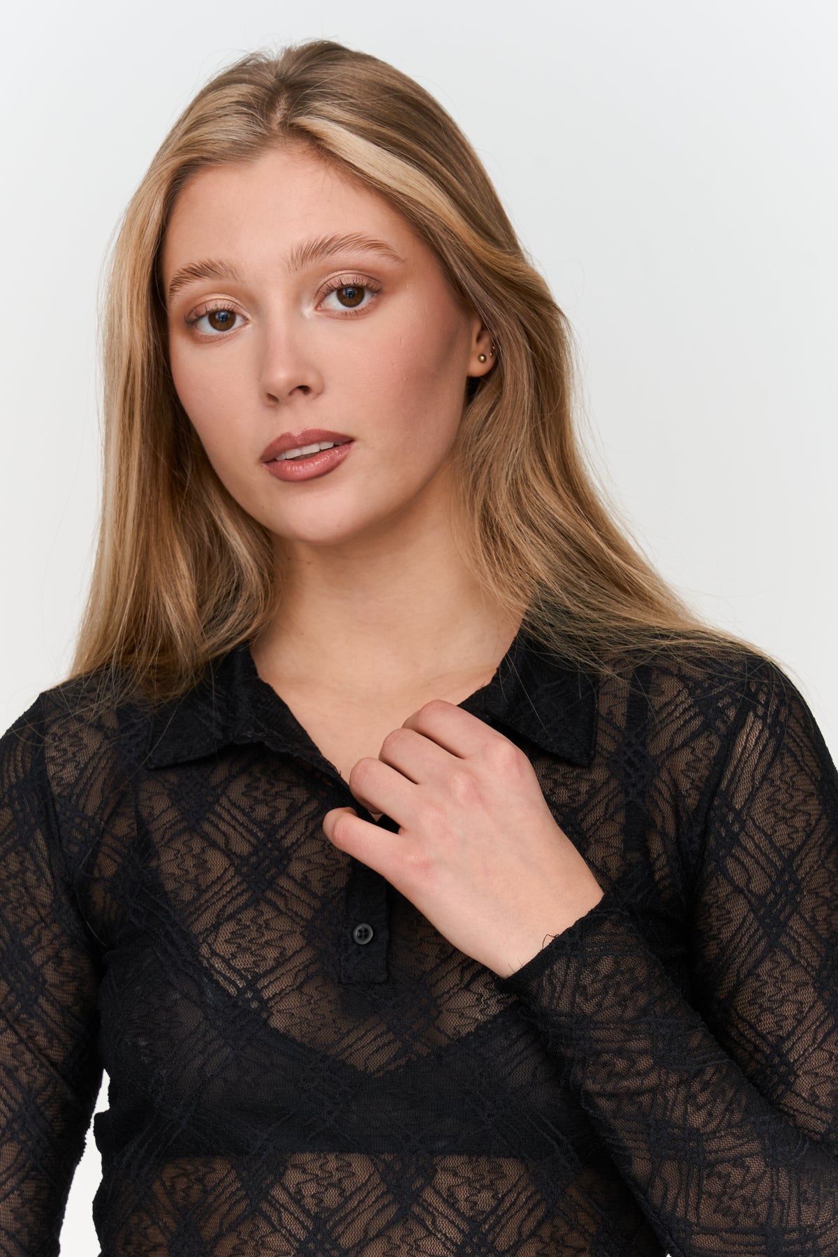 Shirt aus Strukturstoff