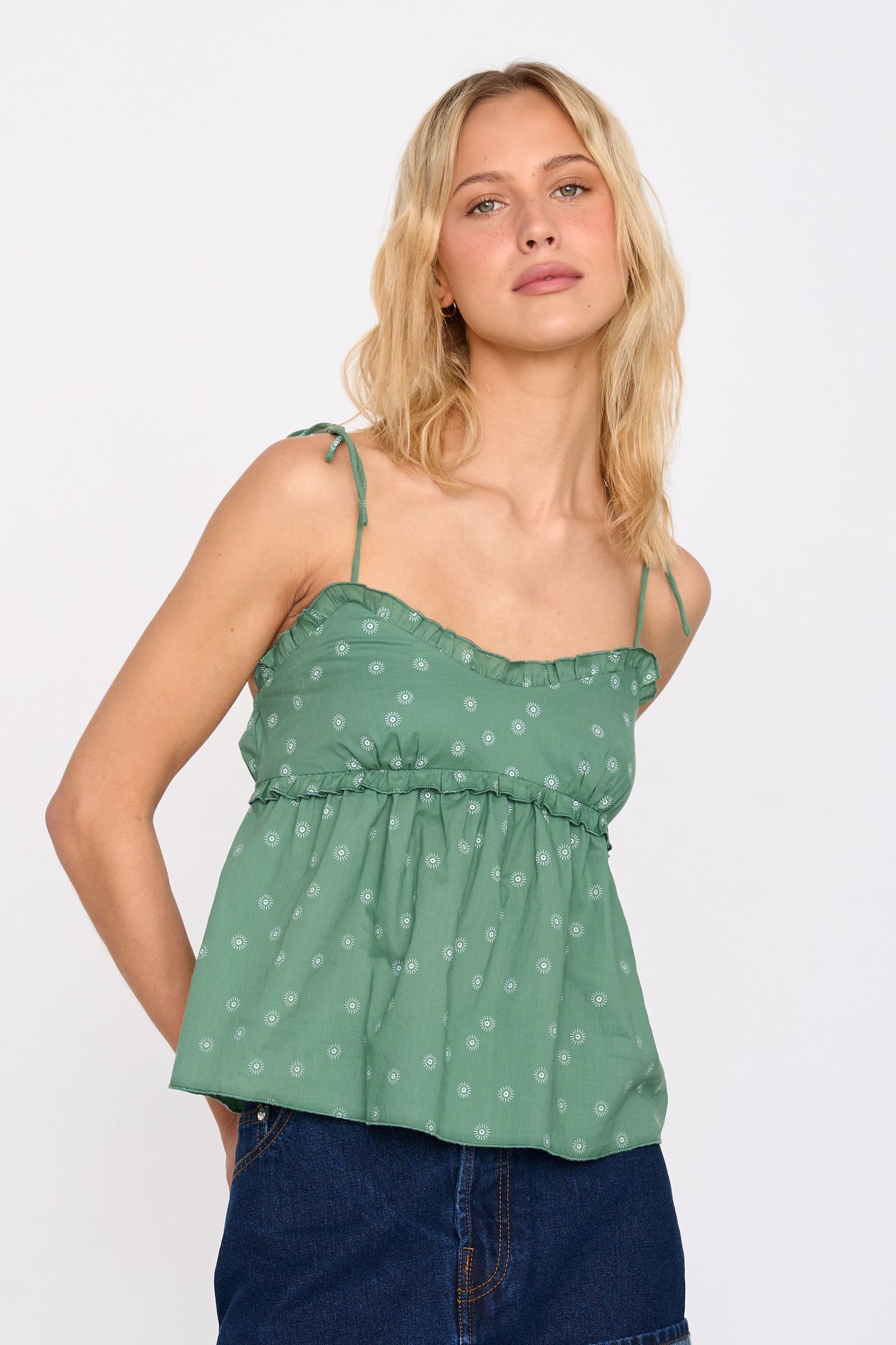 Top mit Stickerei aus Baumwolle