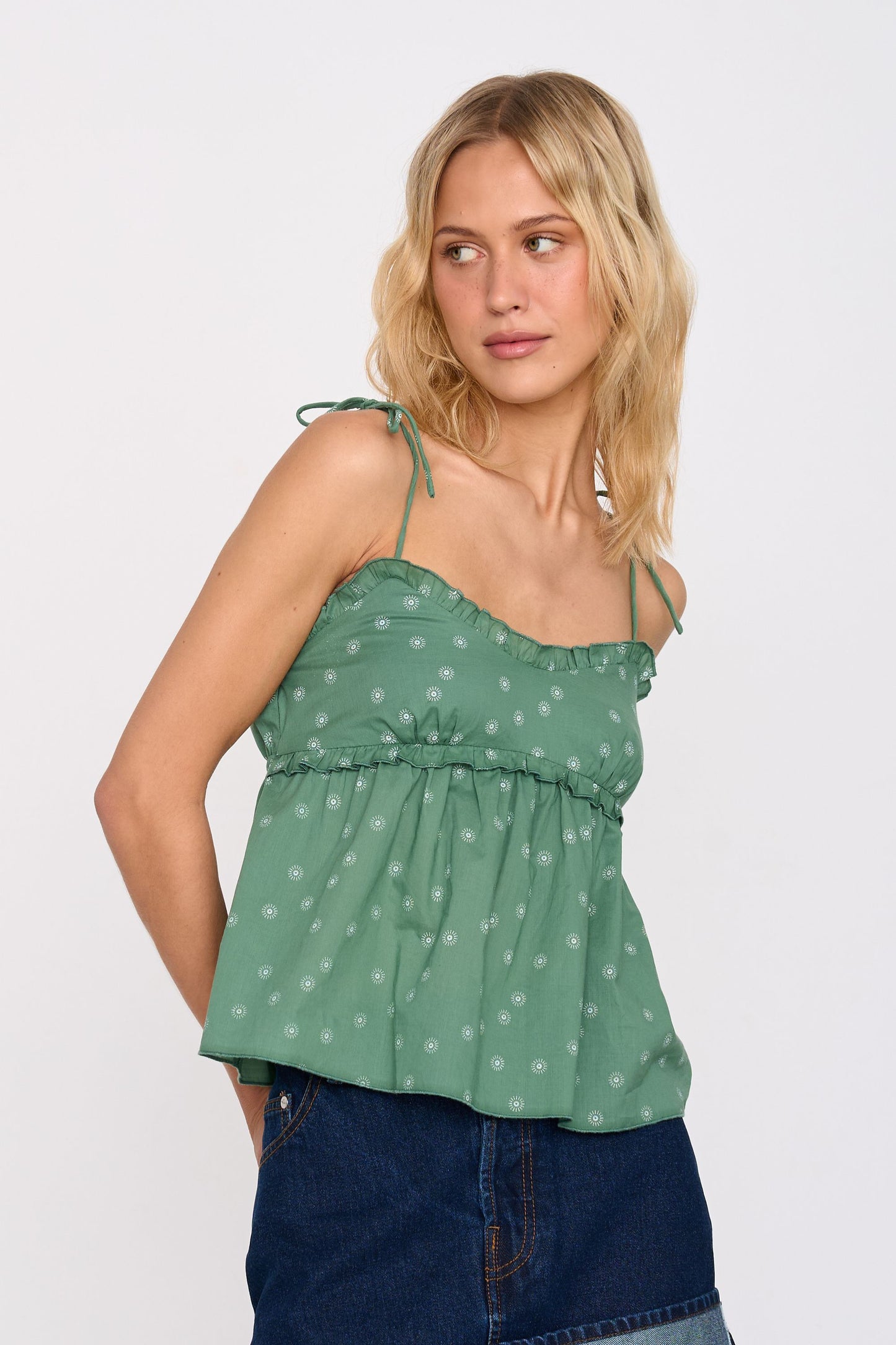 Top mit Stickerei aus Baumwolle