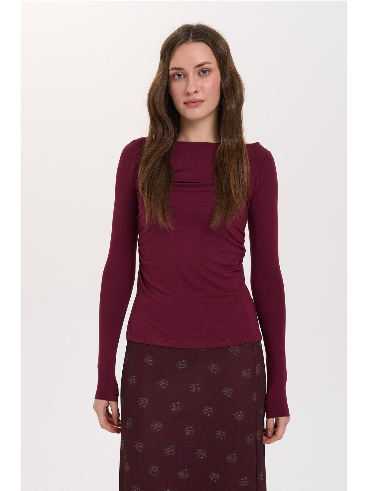 Shirt mit seitlicher Raffung