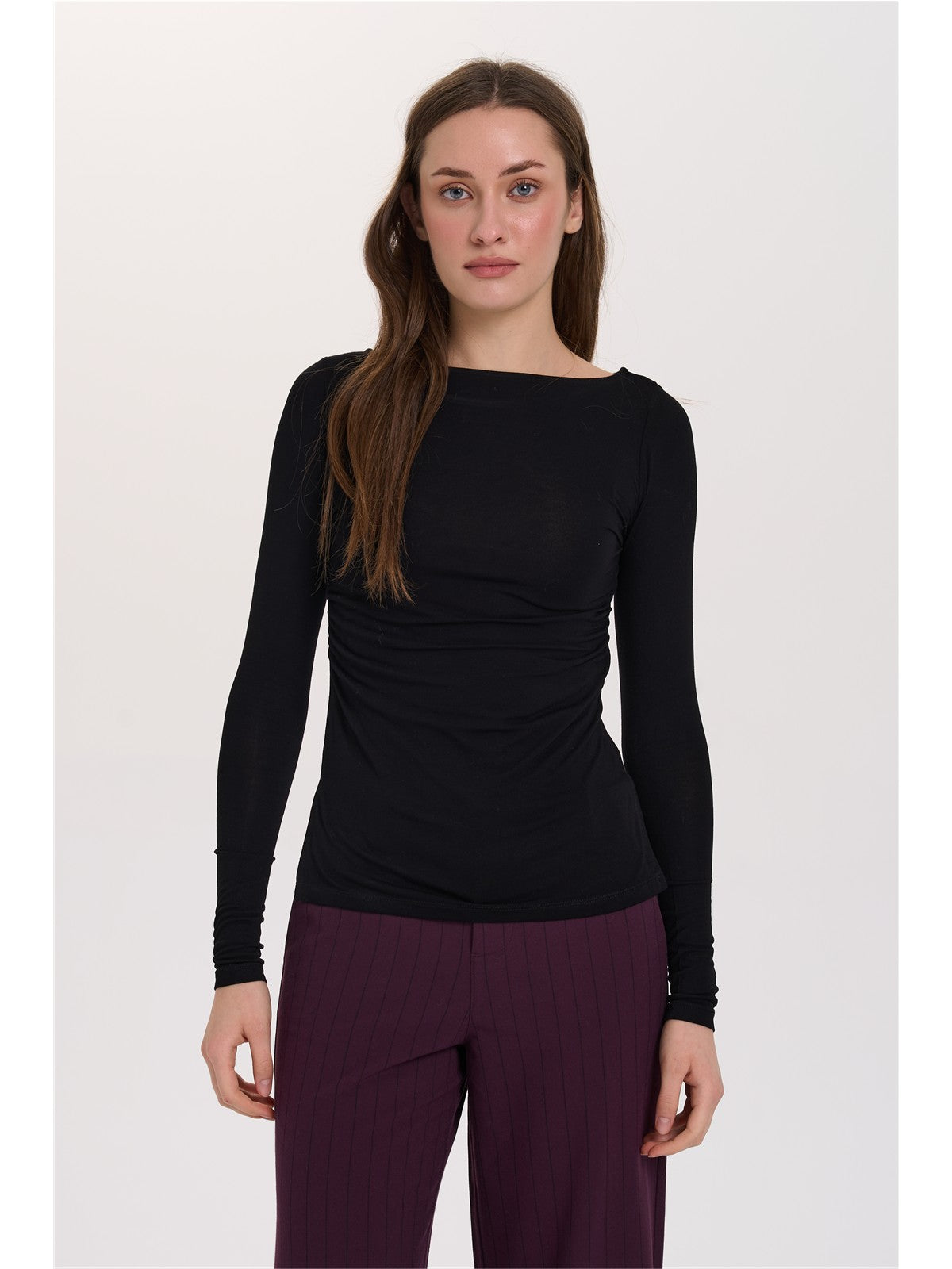 Shirt mit seitlicher Raffung