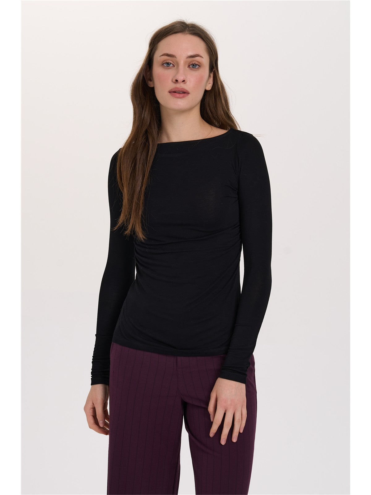 Shirt mit seitlicher Raffung