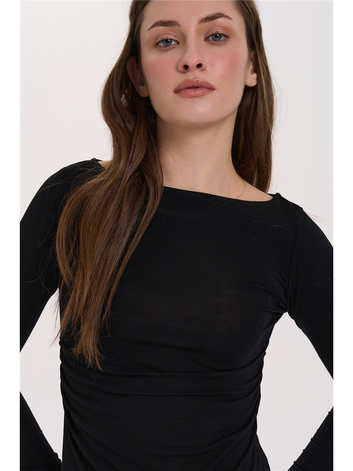 Shirt mit seitlicher Raffung