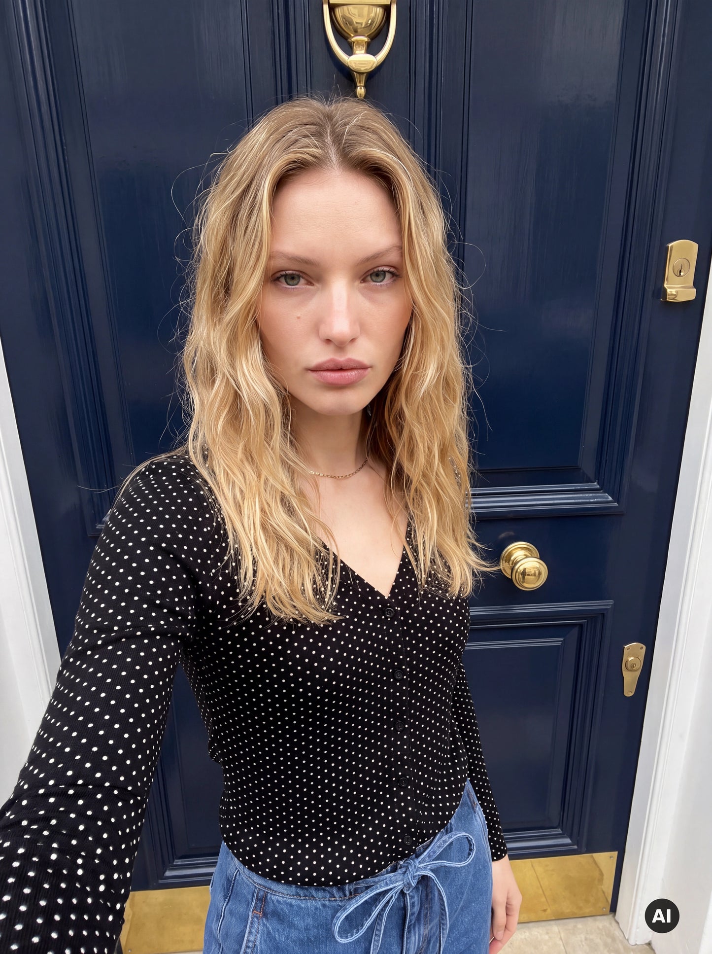 Cardigan gepunktet