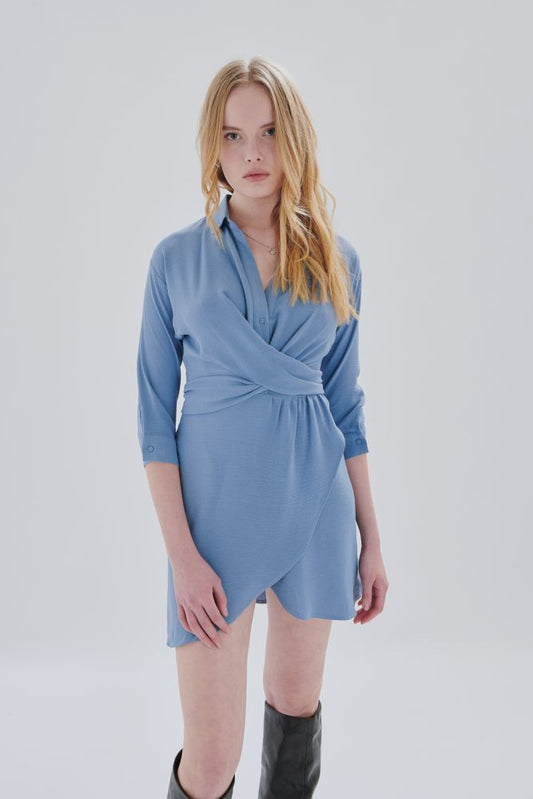 Kleid in Wickeloptik