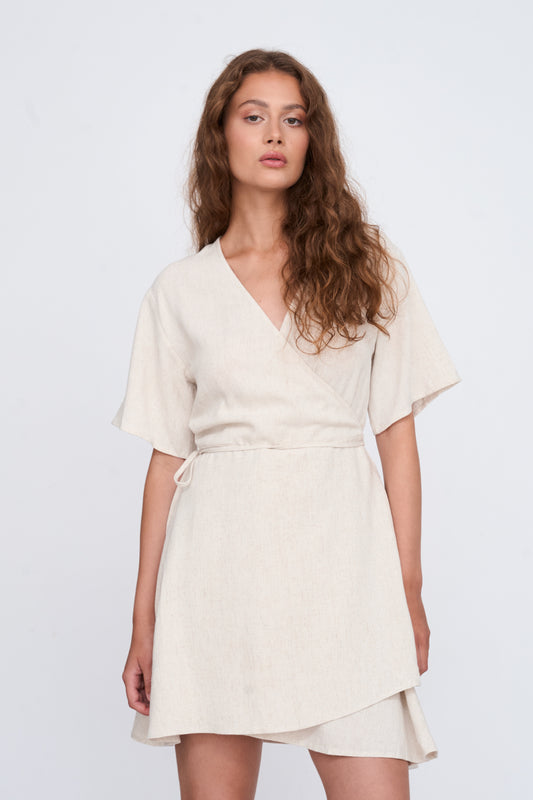 Kleid aus Viskose-Leinen-Mix