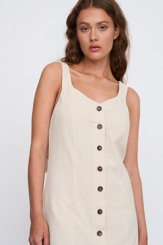 Kleid in Beige