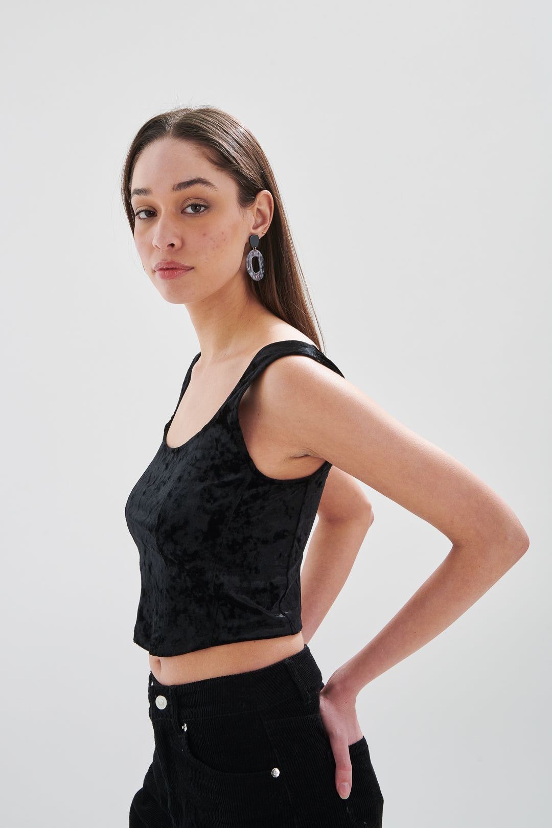 Shirt im Korsagen Stil