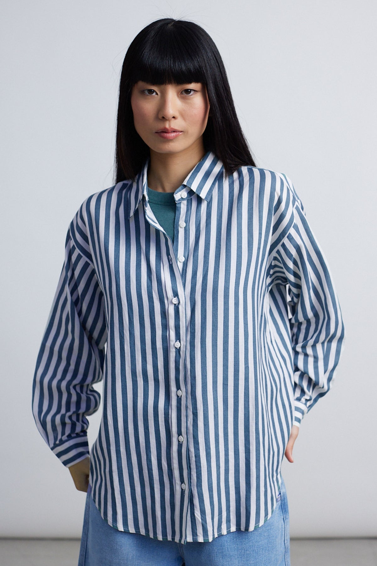 Bluse aus Baumwoll-Mix