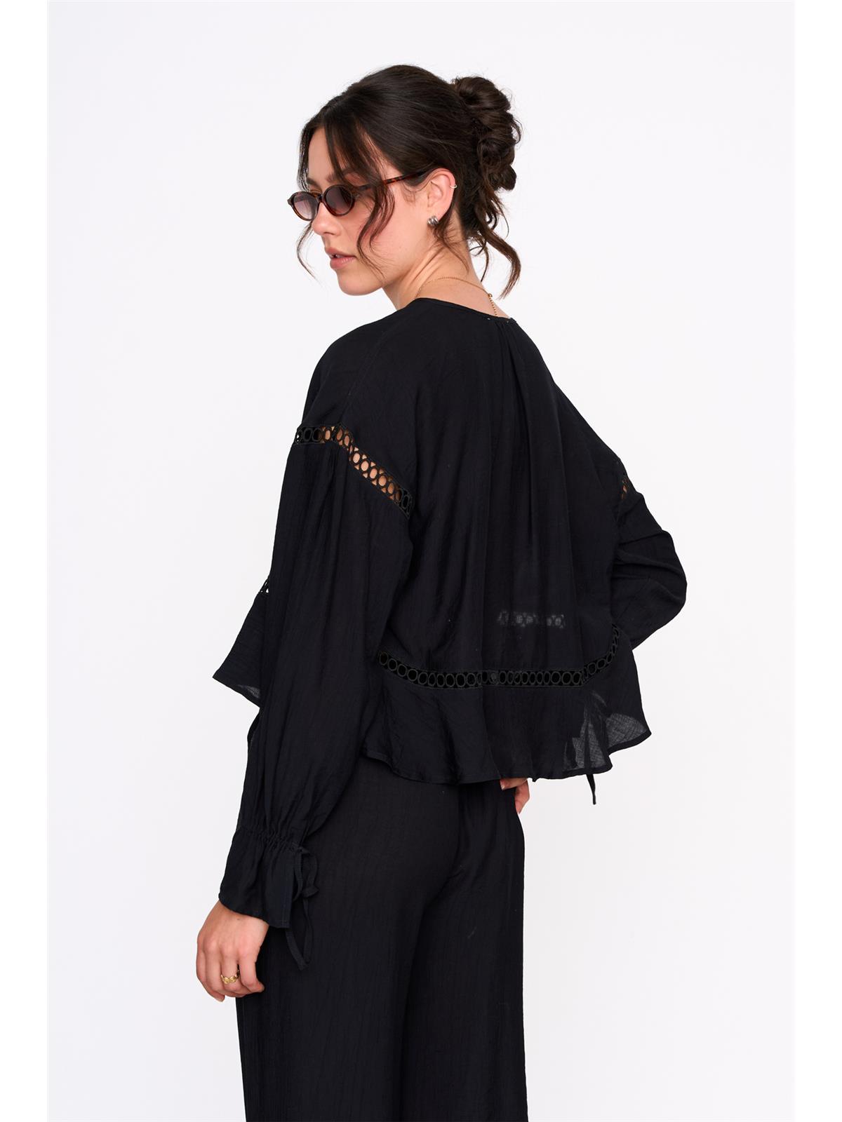 Bluse in Schwarz