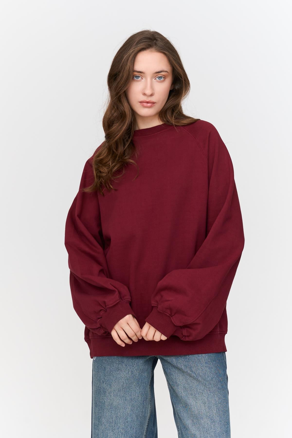 Sweatshirt in Bordeaux