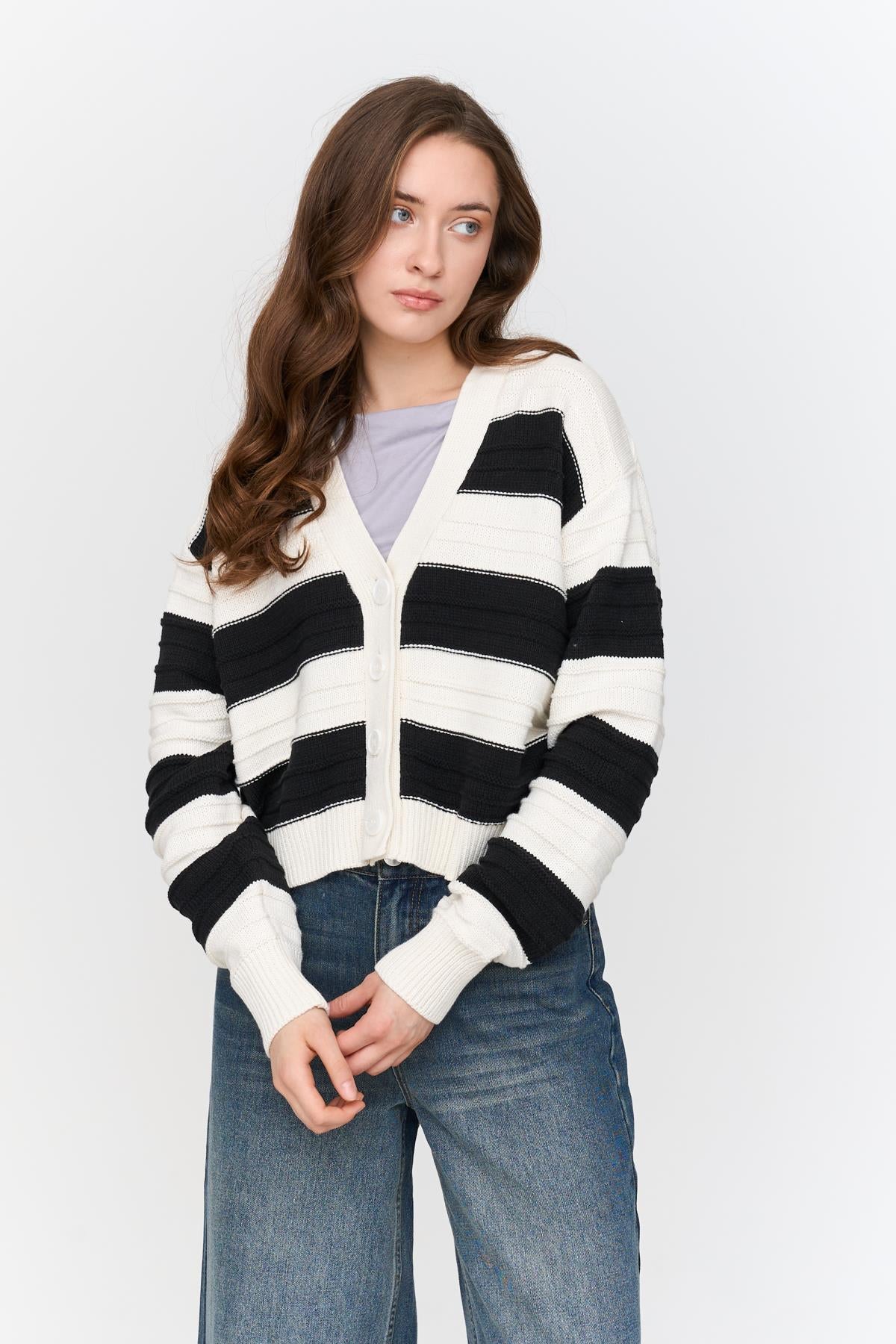 Cardigan gestreift