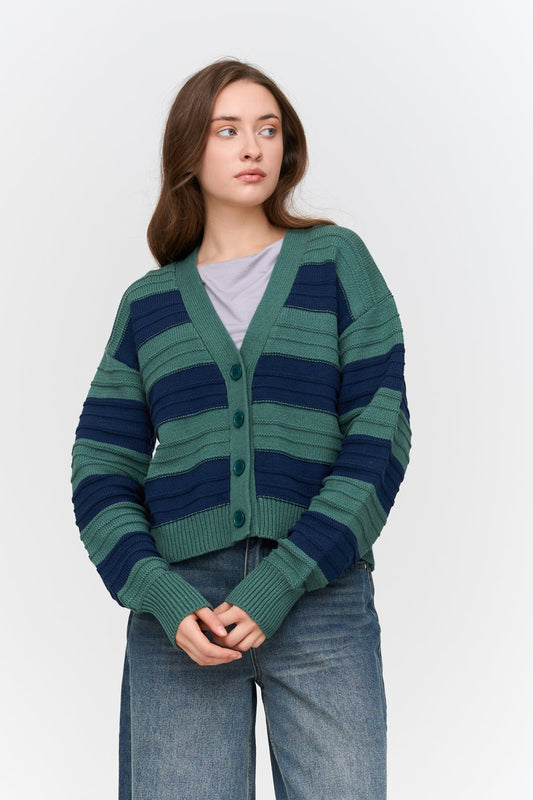 Cardigan gestreift
