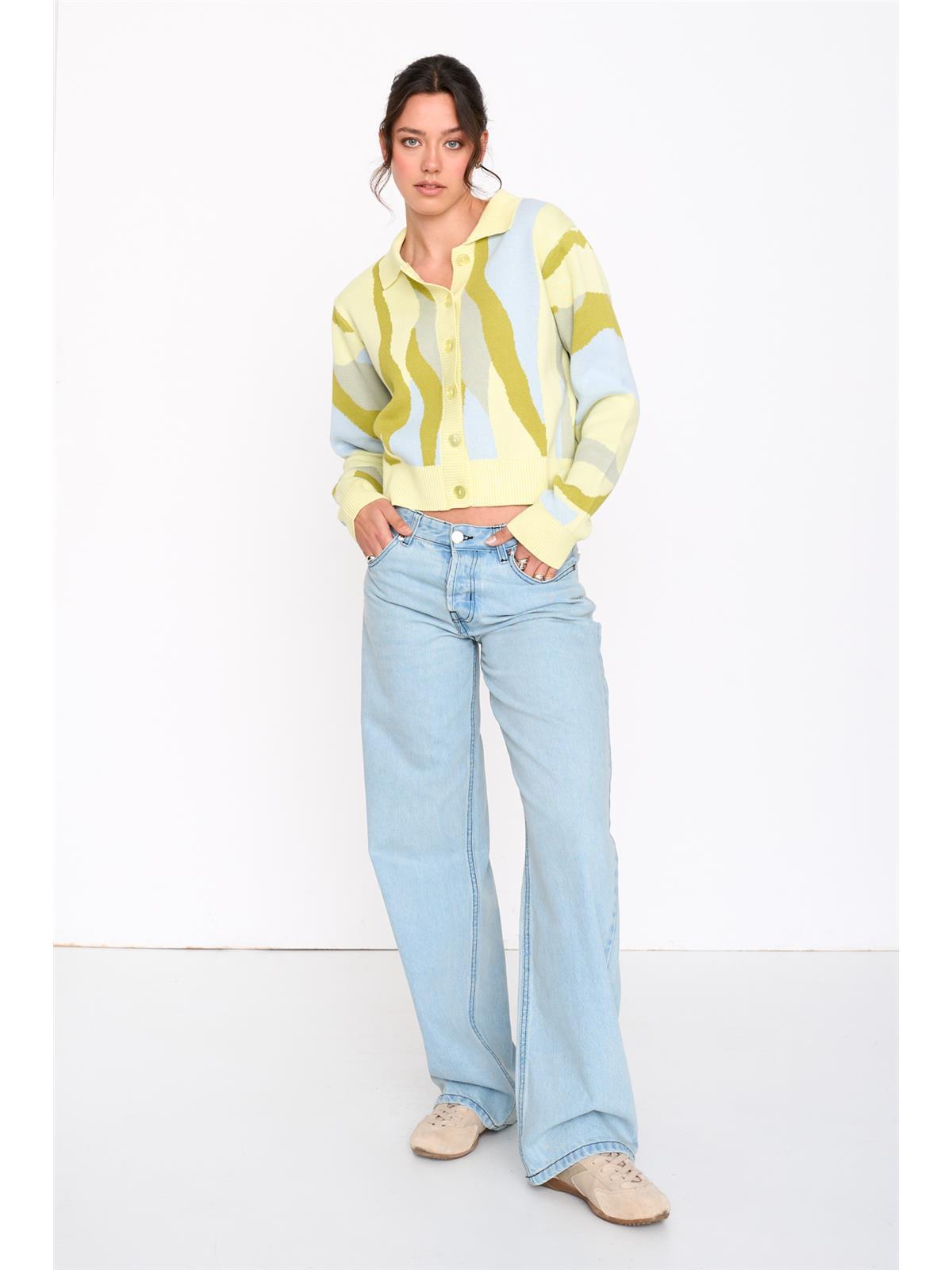 Cardigan gemustert