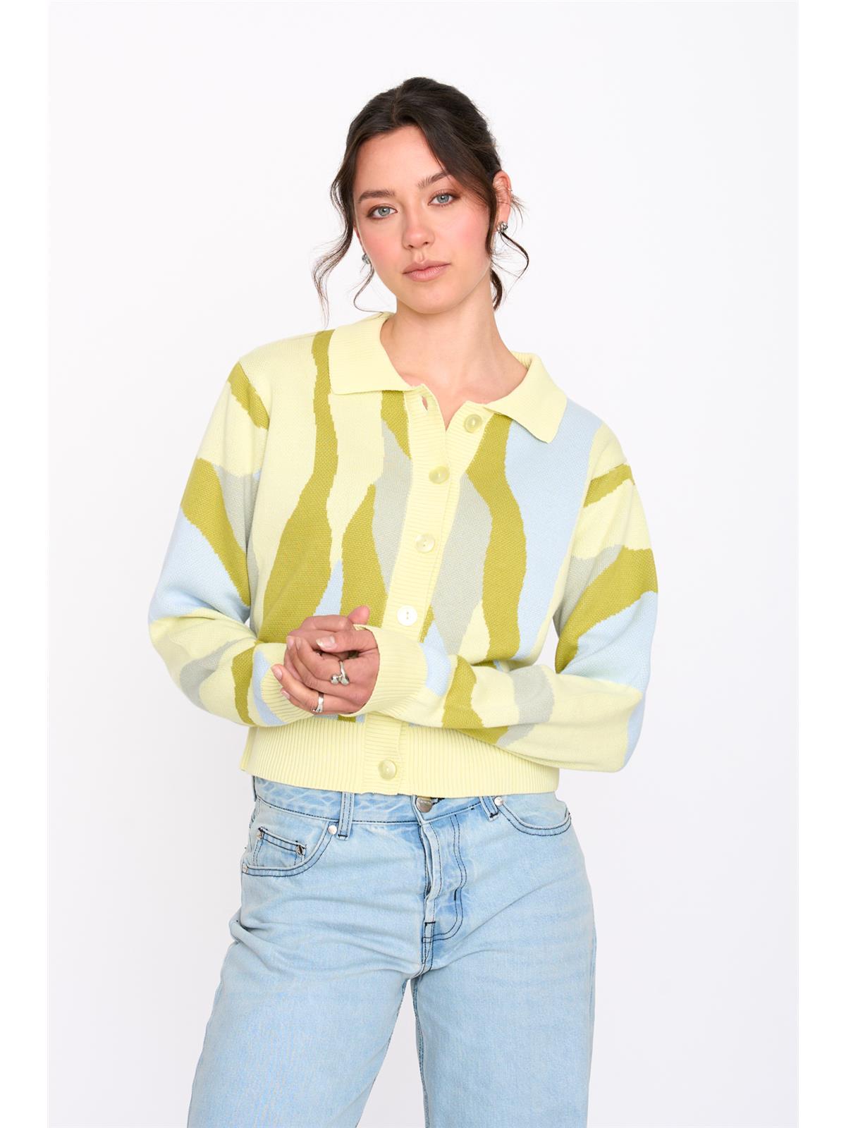 Cardigan gemustert
