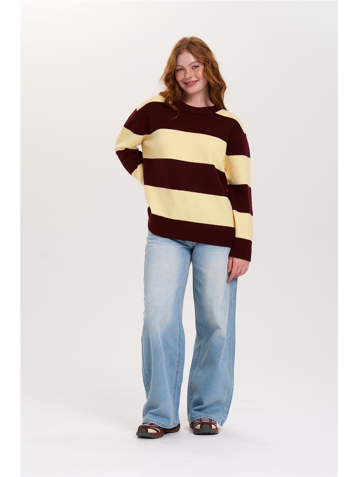 Pullover mit Blockstreifen