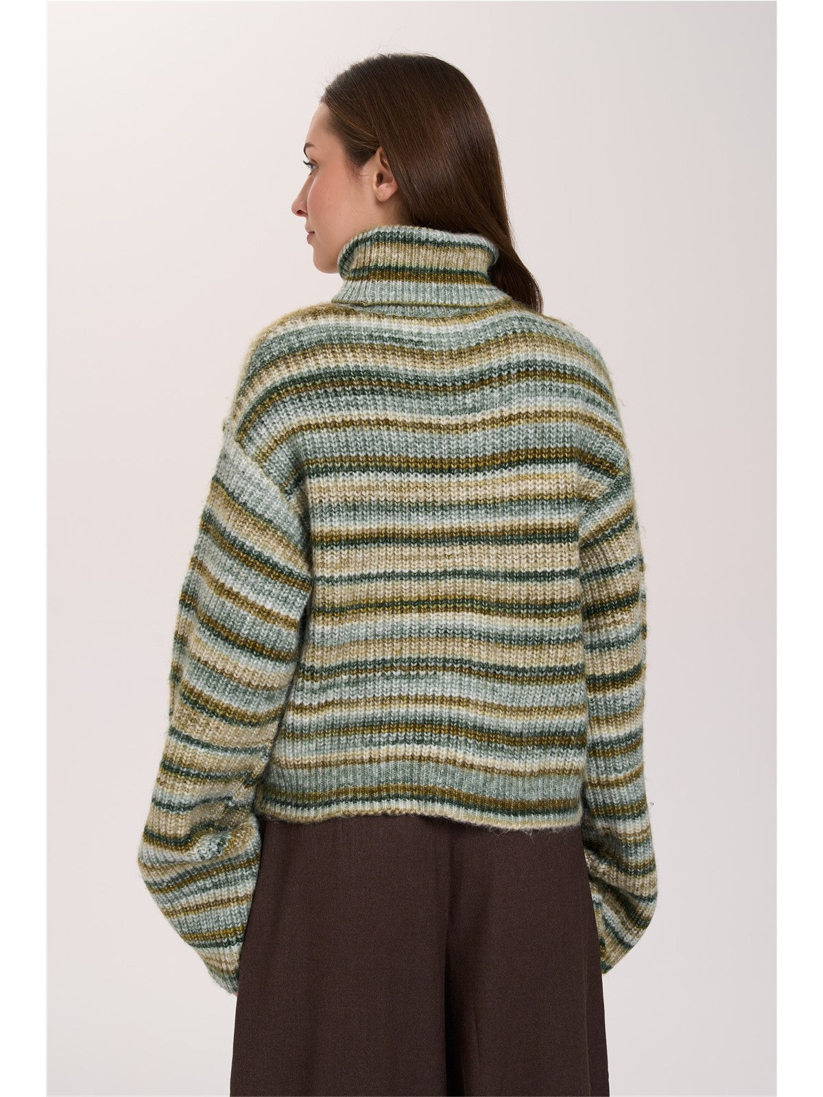 Pullover mit Streifen und Rollkragen