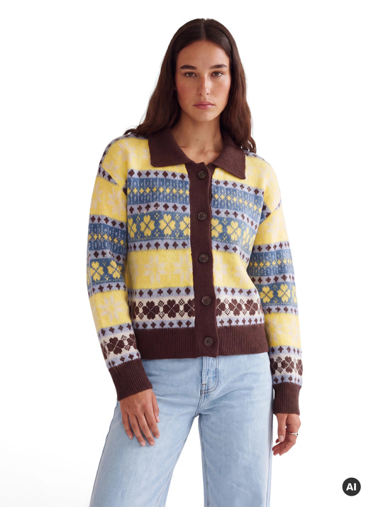 Cardigan mit Norwegermuster