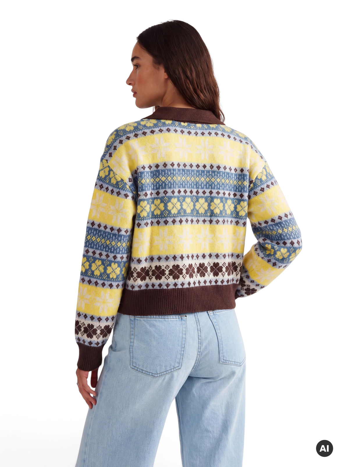 Cardigan mit Norwegermuster