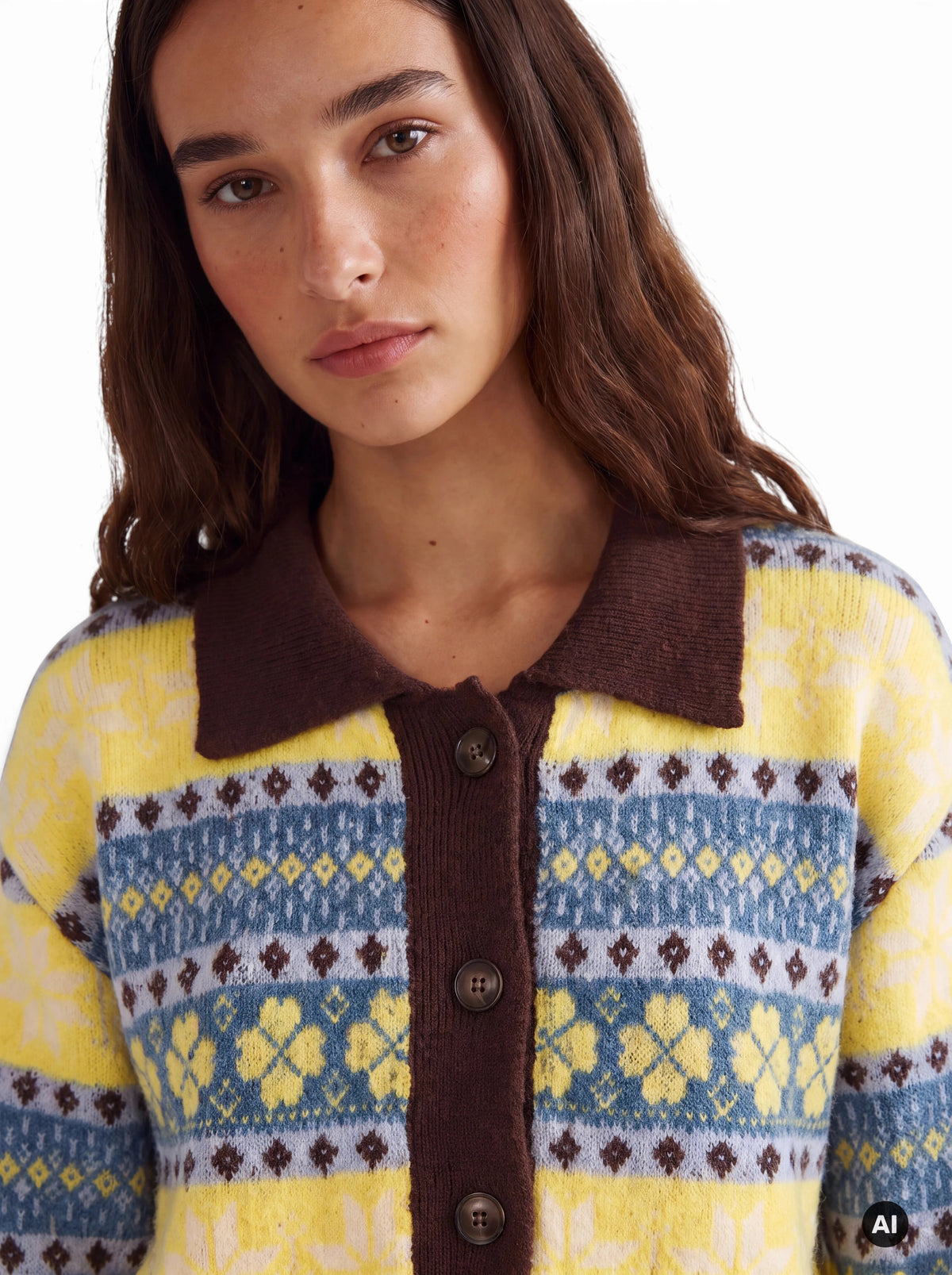 Cardigan mit Norwegermuster