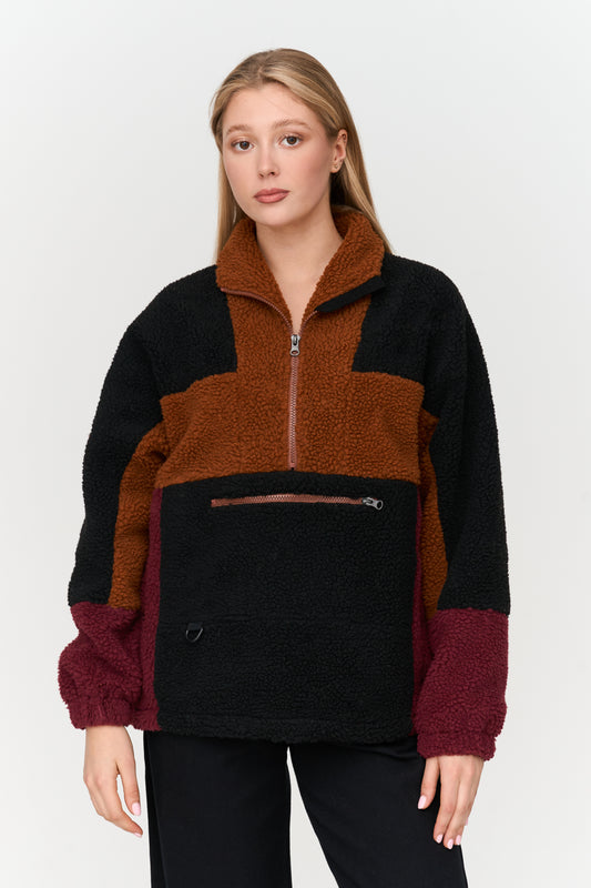 Jacke aus Teddy-Stoff