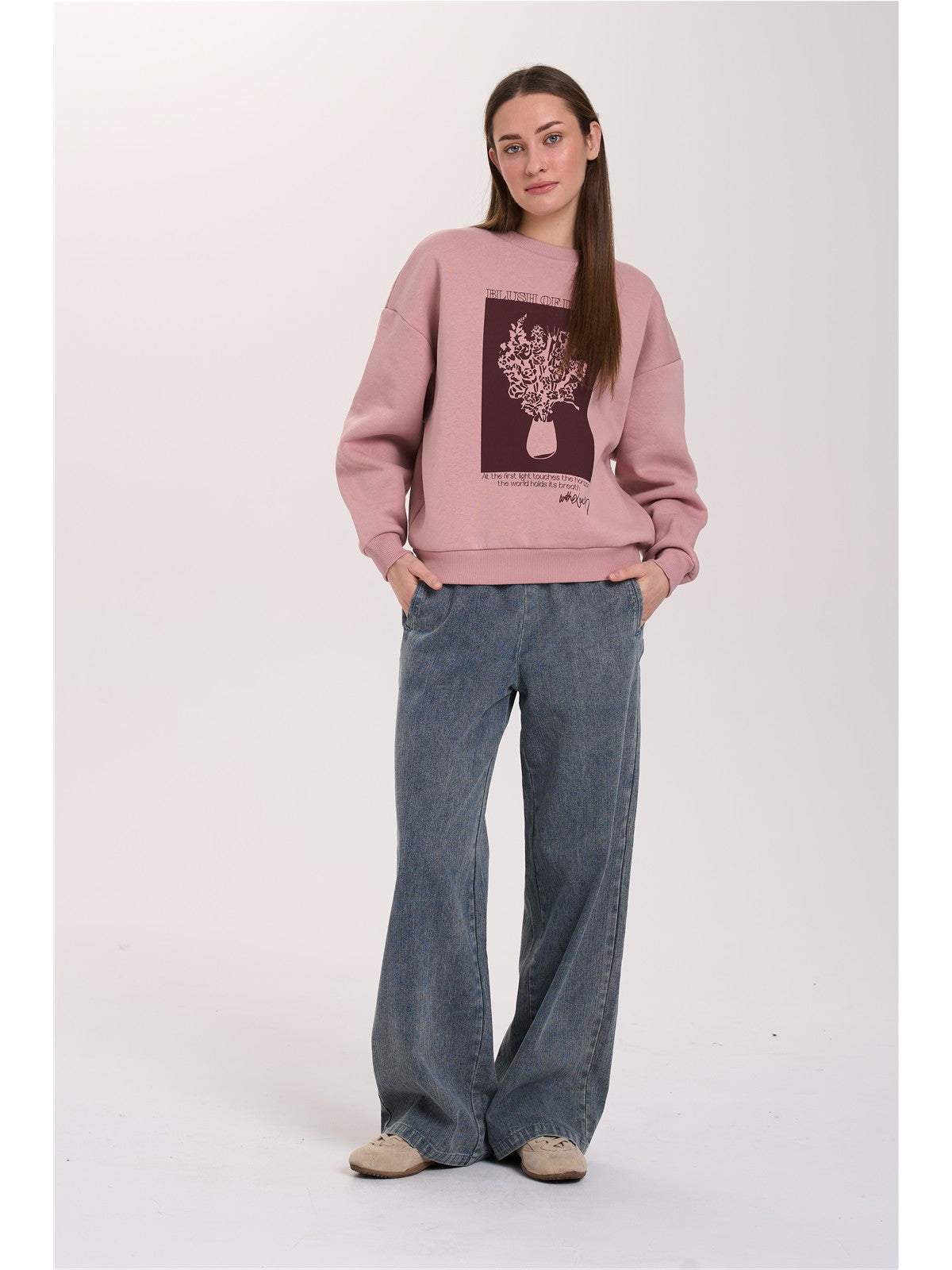 Sweatshirt in Rosé
