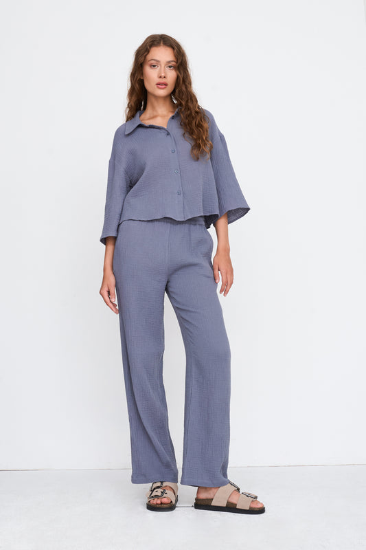 Hose in Blau
